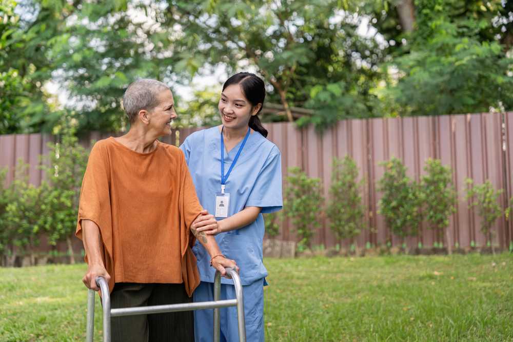 Care manager for people with chronic illness helping a patient
